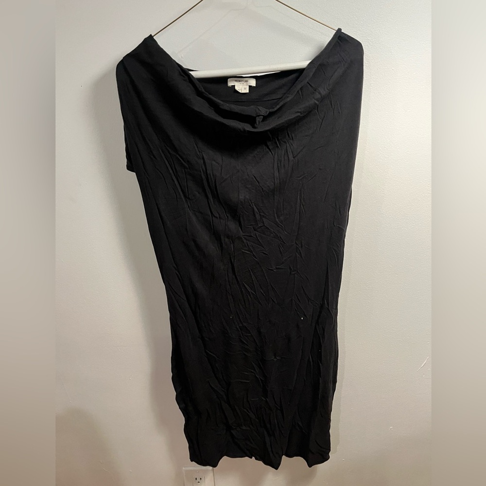 Black Helmut Lang dress in soft fabric , goes to the knee